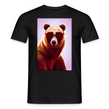 Bear Sunglasses Wildlife Forest Animals Wilderness - Men's T-Shirt - black - Front - AI Model Male 178 light (178cm)