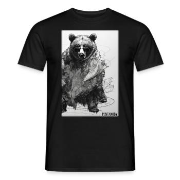 Bear Sunglasses Wildlife Forest Animals Wilderness - Men's T-Shirt - black - Front - AI Model Male 178 light (178cm)