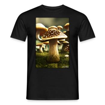 Pilze Wald Natur Herbst Naturliebe Wandern - Männer T-Shirt - Schwarz - Vorne - AI Model Male 178 light (178cm)