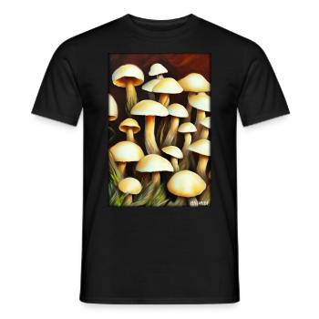 Pilze Wald Natur Herbst Naturliebe Wandern - Männer T-Shirt - Schwarz - Vorne - AI Model Male 178 light (178cm)