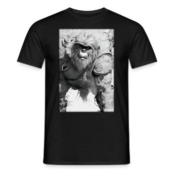 Monkey Wild Animal Monkey Head Wildlife Zoo Safari Animals - Men's T-Shirt - black - Front - AI Model Male 178 light (178cm)
