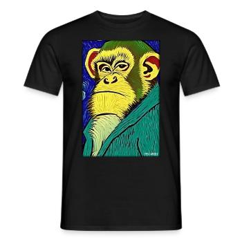 Affe Wildtier Affenkopf Tierwelt Zoo Safari Tiere - Männer T-Shirt - Schwarz - Vorne - AI Model Male 178 light (178cm)