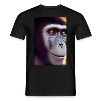 Affe Wildtier Affenkopf Tierwelt Zoo Safari Tiere - Männer T-Shirt - Schwarz - Vorne - AI Model Male 178 light (178cm)