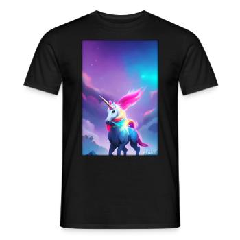 Unicorn Rainbow Magic Fairy Tale Mythical Animal - Men's T-Shirt - black - Front - AI Model Male 178 light (178cm)