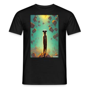 Suricates Zoo Animaux Nature Faune Surikate Zoo - T-shirt homme - noir - Devant - AI Model Male 178 light (178cm)