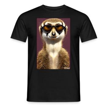 Suricates Zoo Animaux Nature Faune Surikate Zoo - T-shirt homme - noir - Devant - AI Model Male 178 light (178cm)