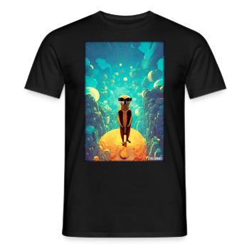 Suricates Zoo Animaux Nature Faune Surikate Zoo - T-shirt homme - noir - Devant - AI Model Male 178 light (178cm)
