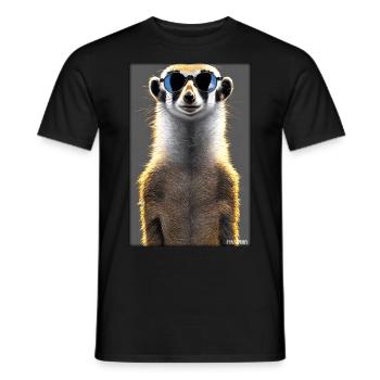 Suricates Zoo Animaux Nature Faune Surikate Zoo - T-shirt homme - noir - Devant - AI Model Male 178 light (178cm)