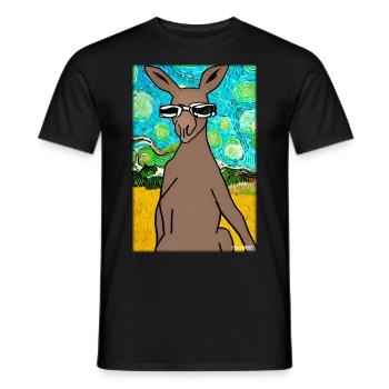 Känguru Sonnenbrille Zoo Tiere Natur Wildtier Zoo - Männer T-Shirt - Schwarz - Vorne - AI Model Male 178 light (178cm)