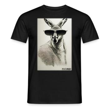 Känguru Sonnenbrille Zoo Tiere Natur Wildtier Zoo - Männer T-Shirt - Schwarz - Vorne - AI Model Male 178 light (178cm)