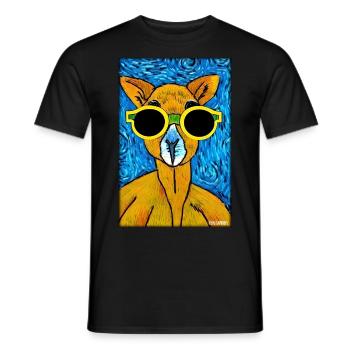 Känguru Sonnenbrille Zoo Tiere Natur Wildtier Zoo - Männer T-Shirt - Schwarz - Vorne - AI Model Male 178 light (178cm)