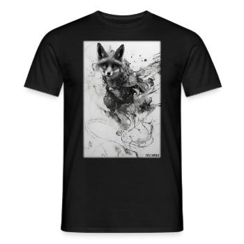 Fuchs Tierwelt Waldtier Tiere Wildnis - Männer T-Shirt - Schwarz - Vorne - AI Model Male 178 light (178cm)