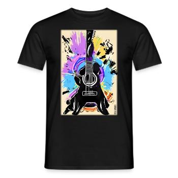 Guitar Music Art Guitarist Instrument Band - Men's T-Shirt - black - Front - AI Model Male 178 light (178cm)