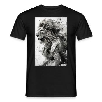 Lion Big Cat Wild Animal Lion's Head Lion's Mane Animal - Men's T-Shirt - black - Front - AI Model Male 178 light (178cm)