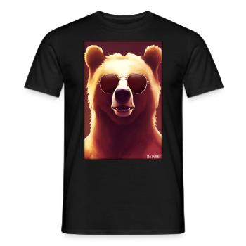 Bear Sunglasses Wildlife Forest Animals Wilderness - Men's T-Shirt - black - Front - AI Model Male 178 light (178cm)