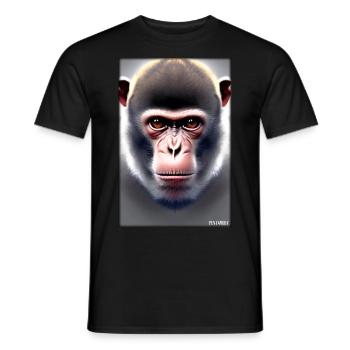 Affe Wildtier Affenkopf Tierwelt Zoo Safari Tiere - Männer T-Shirt - Schwarz - Vorne - AI Model Male 178 light (178cm)