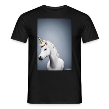Unicorn Rainbow Magic Fairy Tale Mythical Animal - Men's T-Shirt - black - Front - AI Model Male 178 light (178cm)