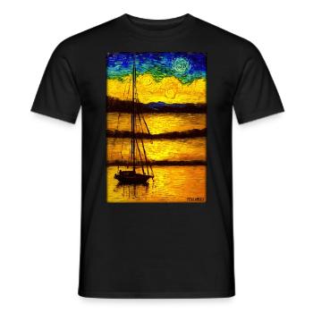 Sunset Sunset Sun Sky Nature Summer - Men's T-Shirt - black - Front - AI Model Male 178 light (178cm)