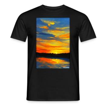 Sunset Sunset Sun Sky Nature Summer - Men's T-Shirt - black - Front - AI Model Male 178 light (178cm)