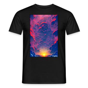 Sunset Sunset Sun Sky Nature Summer - Men's T-Shirt - black - Front - AI Model Male 178 light (178cm)