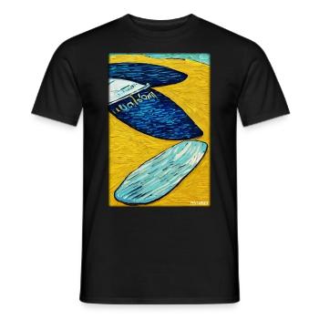 Surfer Surfbrett Wassersport Sommer Sonne Strand - Männer T-Shirt - Schwarz - Vorne - AI Model Male 178 light (178cm)