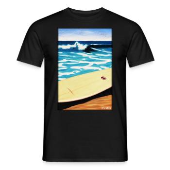Surfer Surfbrett Wassersport Sommer Sonne Strand - Männer T-Shirt - Schwarz - Vorne - AI Model Male 178 light (178cm)