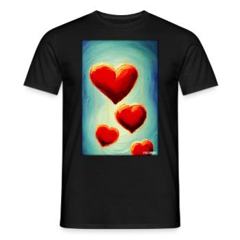 Liebe Herz Valentinstag Liebespaar Romantisch - Männer T-Shirt - Schwarz - Vorne - AI Model Male 178 light (178cm)