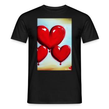 Liebe Herz Valentinstag Liebespaar Romantisch - Männer T-Shirt - Schwarz - Vorne - AI Model Male 178 light (178cm)