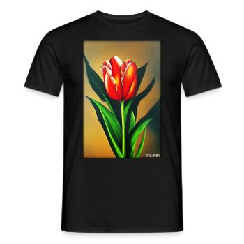 Tulip Lily Family Flower Spring Meadow Green - Men's T-Shirt - black - Front - AI Model Male 178 light (178cm)
