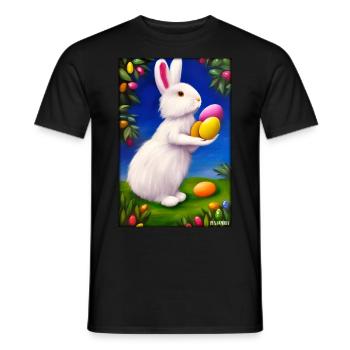 Rabbit Easter Easter Pet Easter Holiday - Men's T-Shirt - black - Front - AI Model Male 178 light (178cm)