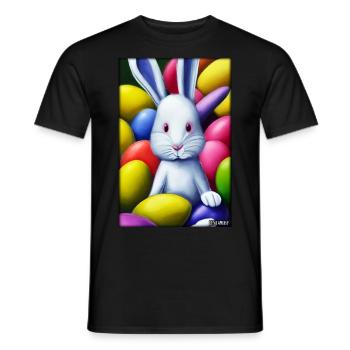 Rabbit Easter Easter Pet Easter Holiday - Men's T-Shirt - black - Front - AI Model Male 178 light (178cm)