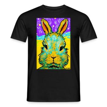 Rabbit Easter Easter Pet Easter Holiday - Men's T-Shirt - black - Front - AI Model Male 178 light (178cm)