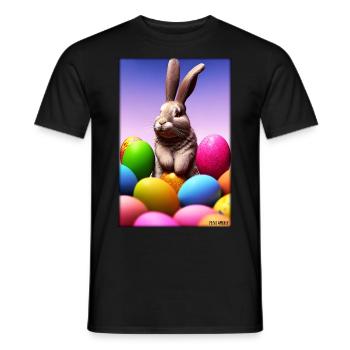 Rabbit Easter Easter Pet Easter Holiday - Men's T-Shirt - black - Front - AI Model Male 178 light (178cm)