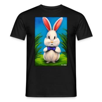 Rabbit Easter Easter Pet Easter Holiday - Men's T-Shirt - black - Front - AI Model Male 178 light (178cm)