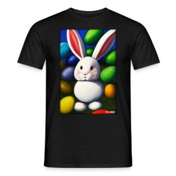 Rabbit Easter Easter Pet Easter Holiday - Men's T-Shirt - black - Front - AI Model Male 178 light (178cm)