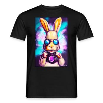 Hase Osterhase Ostern Cyber Zukunft Sci-Fi Tier - Männer T-Shirt - Schwarz - Vorne - AI Model Male 178 light (178cm)