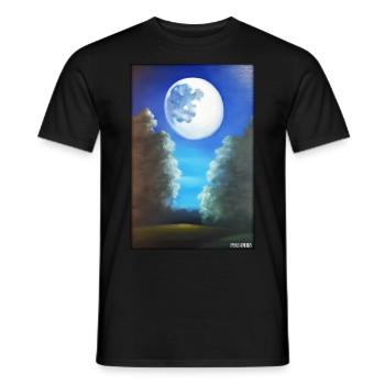 Moon Night Evening Nature Rest Moonlight Full Moon - Men's T-Shirt - black - Front - AI Model Male 178 light (178cm)