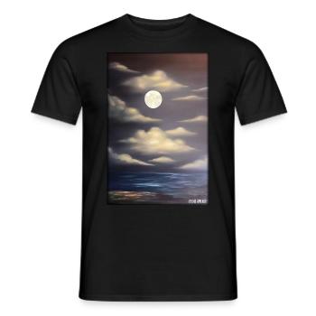 Moon Night Evening Nature Rest Moonlight Full Moon - Men's T-Shirt - black - Front - AI Model Male 178 light (178cm)