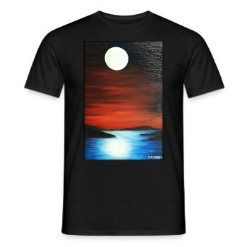 Moon Night Evening Nature Rest Moonlight Full Moon - Men's T-Shirt - black - Front - AI Model Male 178 light (178cm)