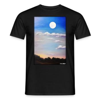 Moon Night Evening Nature Rest Moonlight Full Moon - Men's T-Shirt - black - Front - AI Model Male 178 light (178cm)