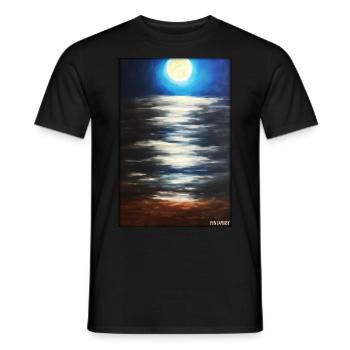 Moon Night Evening Nature Rest Moonlight Full Moon - Men's T-Shirt - black - Front - AI Model Male 178 light (178cm)
