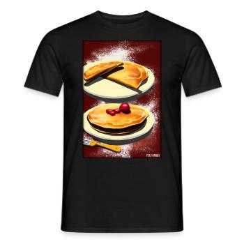 Crêpes Petit déjeuner Nourriture délicieuse Cuisson des aliments - T-shirt homme - noir - Devant - AI Model Male 178 light (178cm)