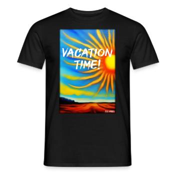 TEMPS DE VACANCES- Holiday Sun Party Beach Sea - T-shirt homme - noir - Devant - AI Model Male 178 light (178cm)
