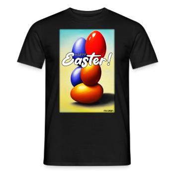 Happy Easter - Easter Egg Easter Easter Colorful Eggs - Men's T-Shirt - black - Front - AI Model Male 178 light (178cm)