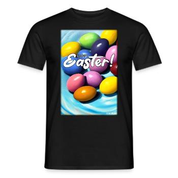 Happy Easter - Easter Egg Easter Easter Colorful Eggs - Men's T-Shirt - black - Front - AI Model Male 178 light (178cm)