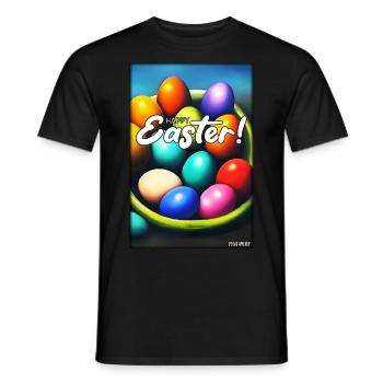 Happy Easter - Easter Egg Easter Easter Colorful Eggs - Men's T-Shirt - black - Front - AI Model Male 178 light (178cm)