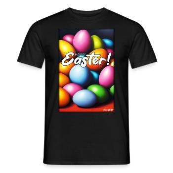 Happy Easter - Easter Egg Easter Easter Colorful Eggs - Men's T-Shirt - black - Front - AI Model Male 178 light (178cm)