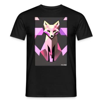 Fuchs Polygon Waldbewohner Waldtier Wildnis Tier - Männer T-Shirt - Schwarz - Vorne - AI Model Male 178 light (178cm)