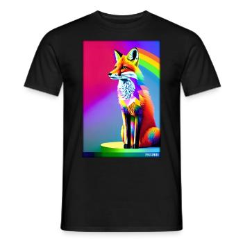 Fuchs Polygon Waldbewohner Waldtier Wildnis Tier - Männer T-Shirt - Schwarz - Vorne - AI Model Male 178 light (178cm)