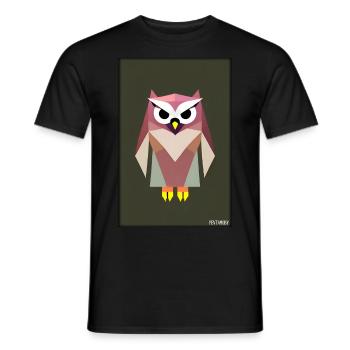Eule Wütend Polygon Waldtier Wildnis Vogel Nacht - Männer T-Shirt - Schwarz - Vorne - AI Model Male 178 light (178cm)